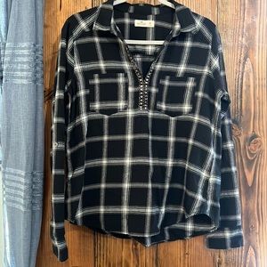 Hollister Flannel with Beaded Neckline